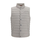 White Polyester Sleeveless Jacket