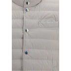 White Polyester Sleeveless Jacket
