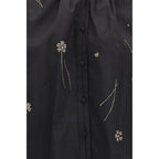Black Cotton Pattern Shirt