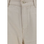 White Cotton Casual Pants