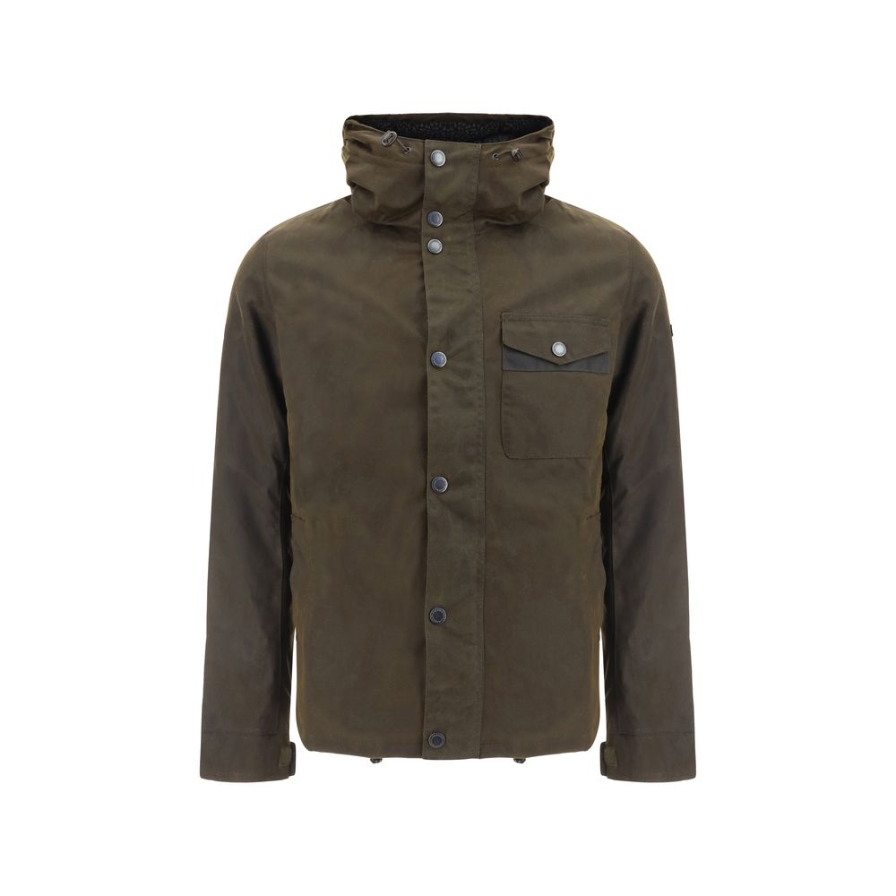 Bicolor Cotton Full-Length Jacket