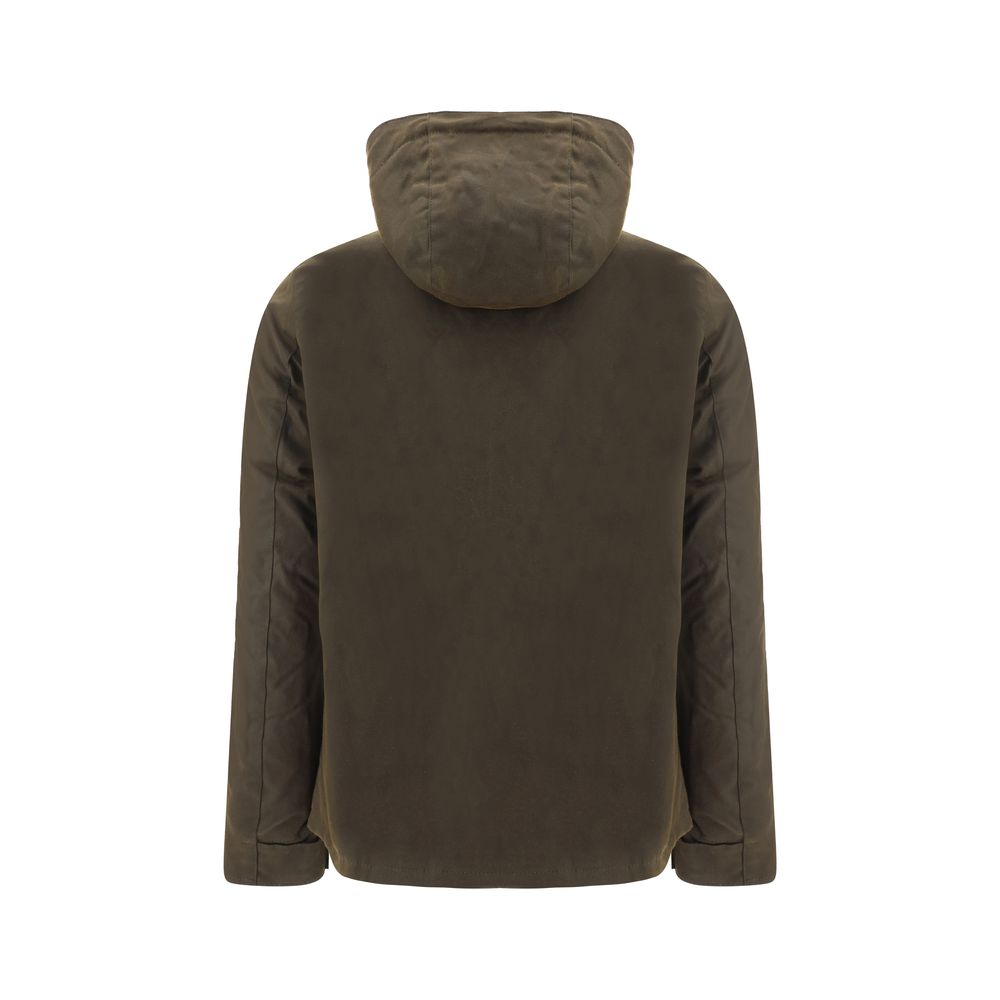 Bicolor Cotton Full-Length Jacket