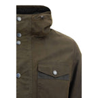 Bicolor Cotton Full-Length Jacket