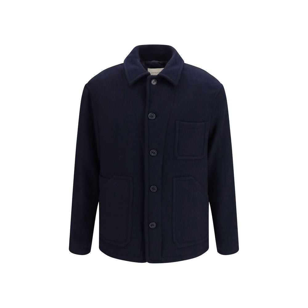 Blue Wool Oves Aries Full-Length Jacket