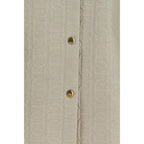 Beige Polyamide Full-Length Jacket