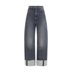 Black Cotton Cropped Jeans