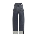 Black Cotton Cropped Jeans