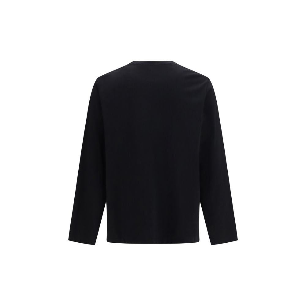 Black Cotton Long Sleeve T-Shirt