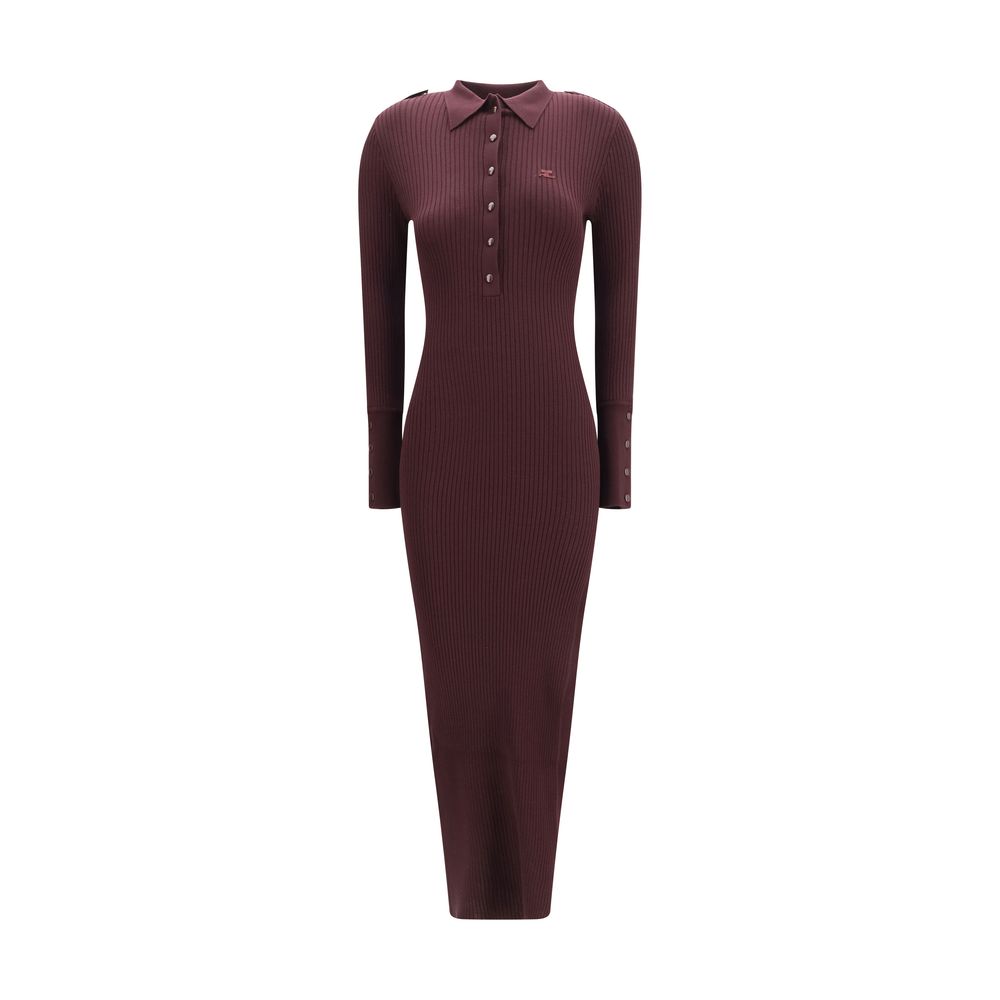 Purple Viscose Long Dress