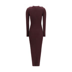 Purple Viscose Long Dress