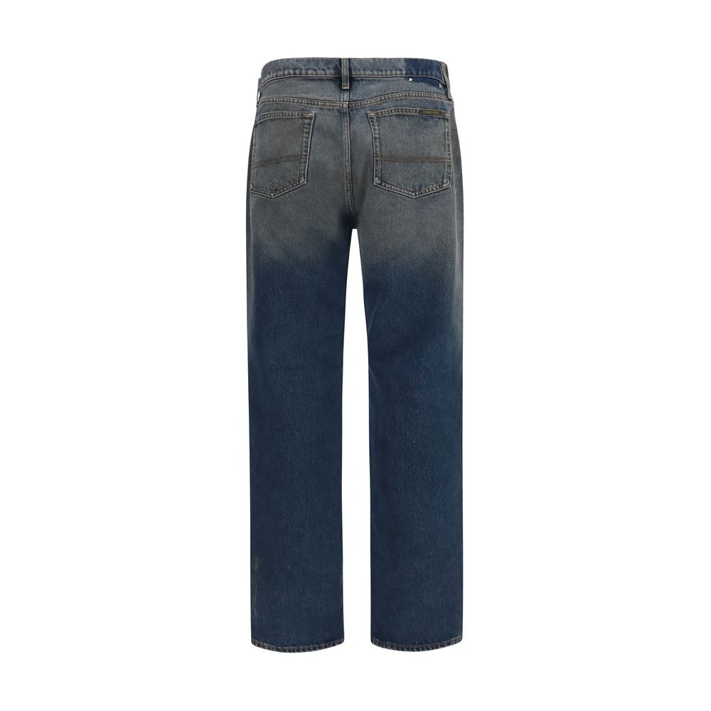 Blue Cotton Relaxed Fit Jeans