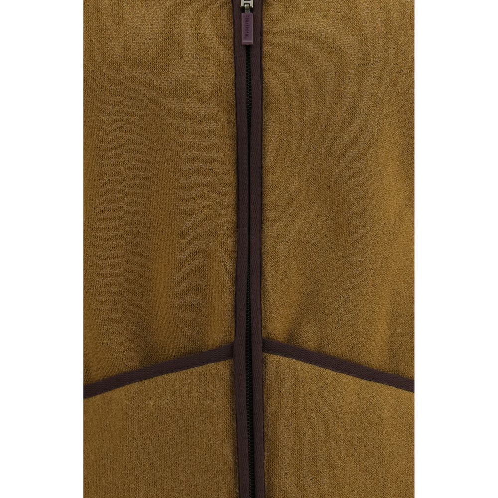 Brown Marabou Sleeveless Jacket