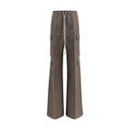 Gray Ramie Cargo Pants