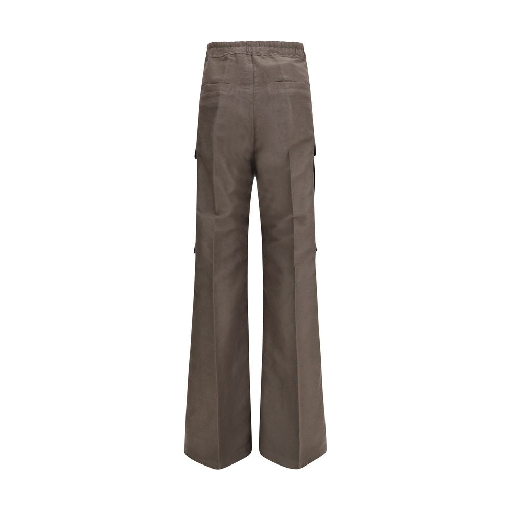 Gray Ramie Cargo Pants