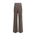 Gray Ramie Cargo Pants