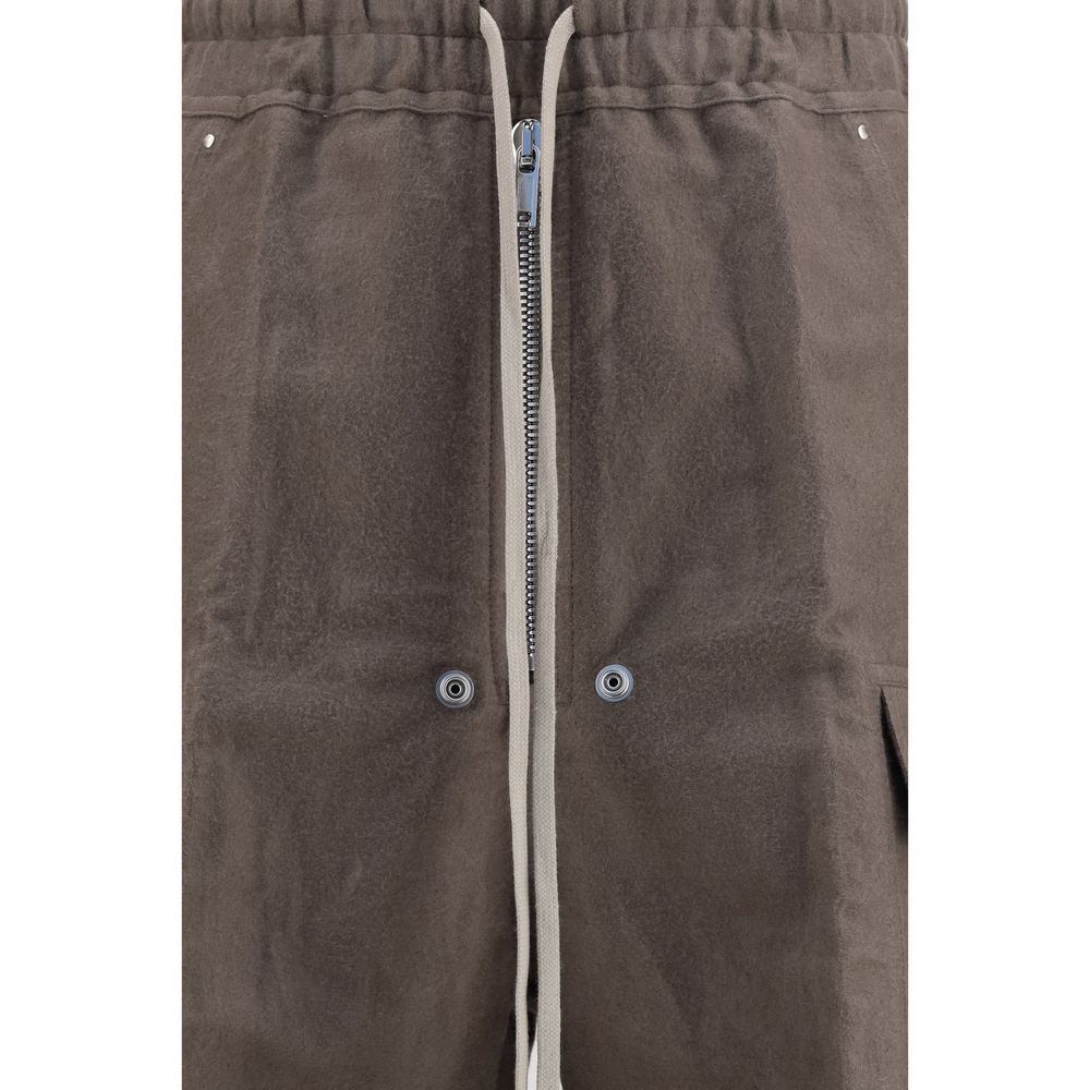 Gray Ramie Cargo Pants