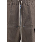 Gray Ramie Cargo Pants