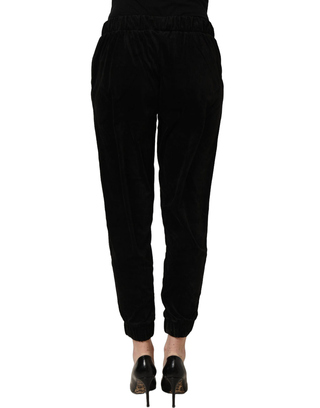 Dark Gray Mid Waist Tapered Cropped Trouser Pants
