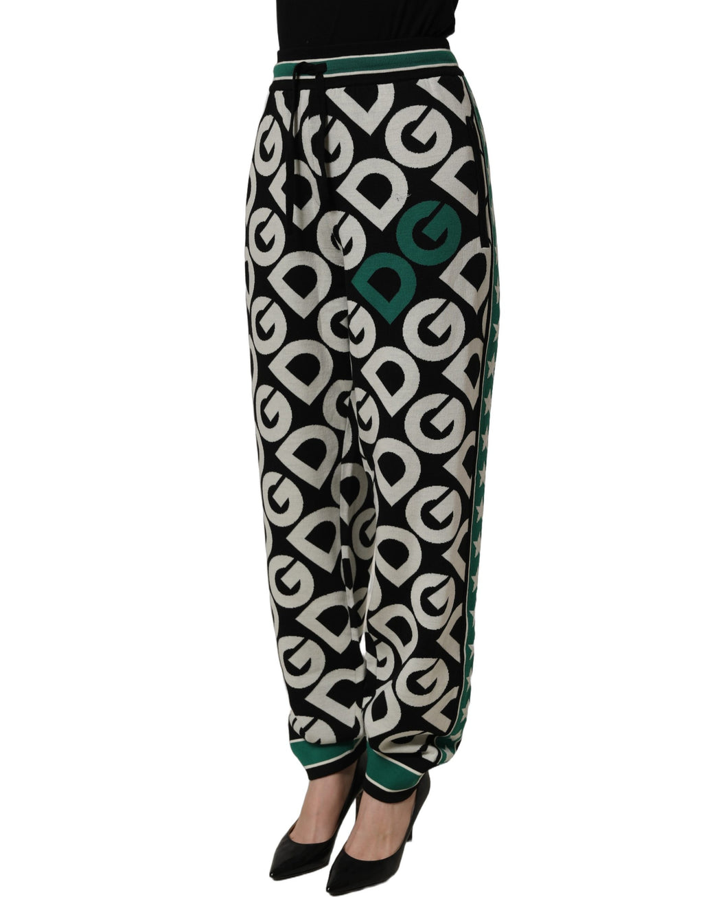 Black Wool Logo Jogger Sweatpants Pants