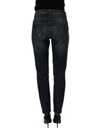 Blue Cotton Stretch Skinny Denim Jeans