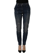 Dark Blue Cotton Stretch Skinny Denim Jeans