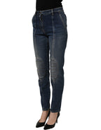 Dark Blue Cotton Stretch Skinny Denim Jeans