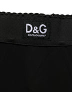Black Viscose High Waist Capri Trouser Pants