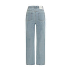 Blue Cotton Straight-Leg Jeans