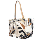 Beige Fabric Crossbody Bag