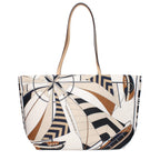 Beige Fabric Crossbody Bag