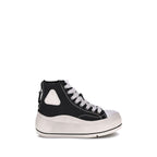 Black Cotton Platform Sneakers