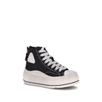 Black Cotton Platform Sneakers
