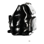 Black Polyurethane Women's Backpack