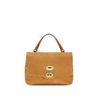 Beige Suede Leather Shoulder Bag