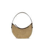 Beige Suede Leather Shoulder Bag