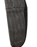Black Nylon Mesh Sheer Calf Long Accessory Socks