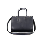 Blue Polyurethane Women's Bag