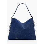 Blue Polyurethane Women's Shoulder Bag