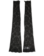 Black Floral Lace Nylon Stretch Knee High Socks