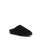 Black Leather Mules