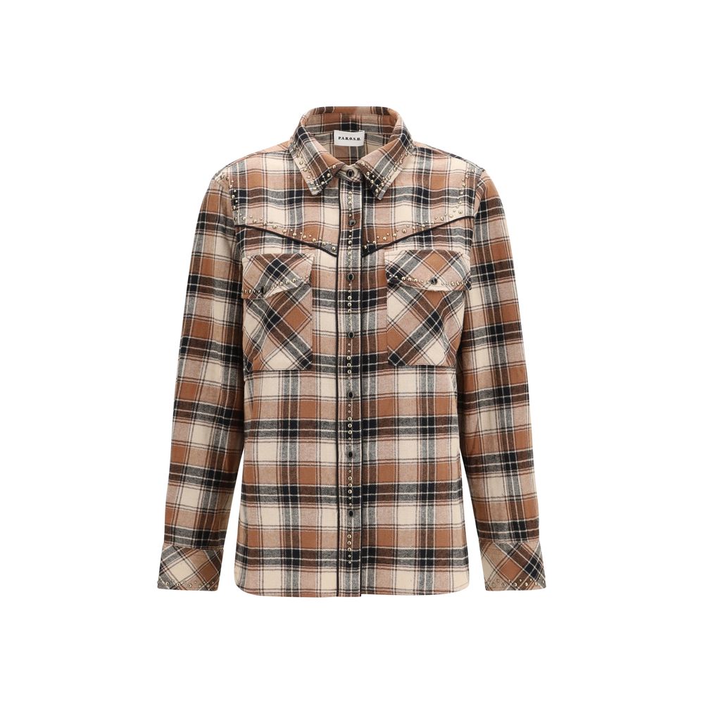 Brown Cotton Pattern Shirt