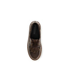 Brown Calf Leather Bos Taurus Platform Loafers