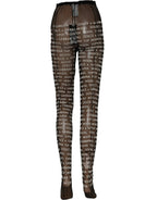 Black White All Over Print Sheer Stretch Tights Socks