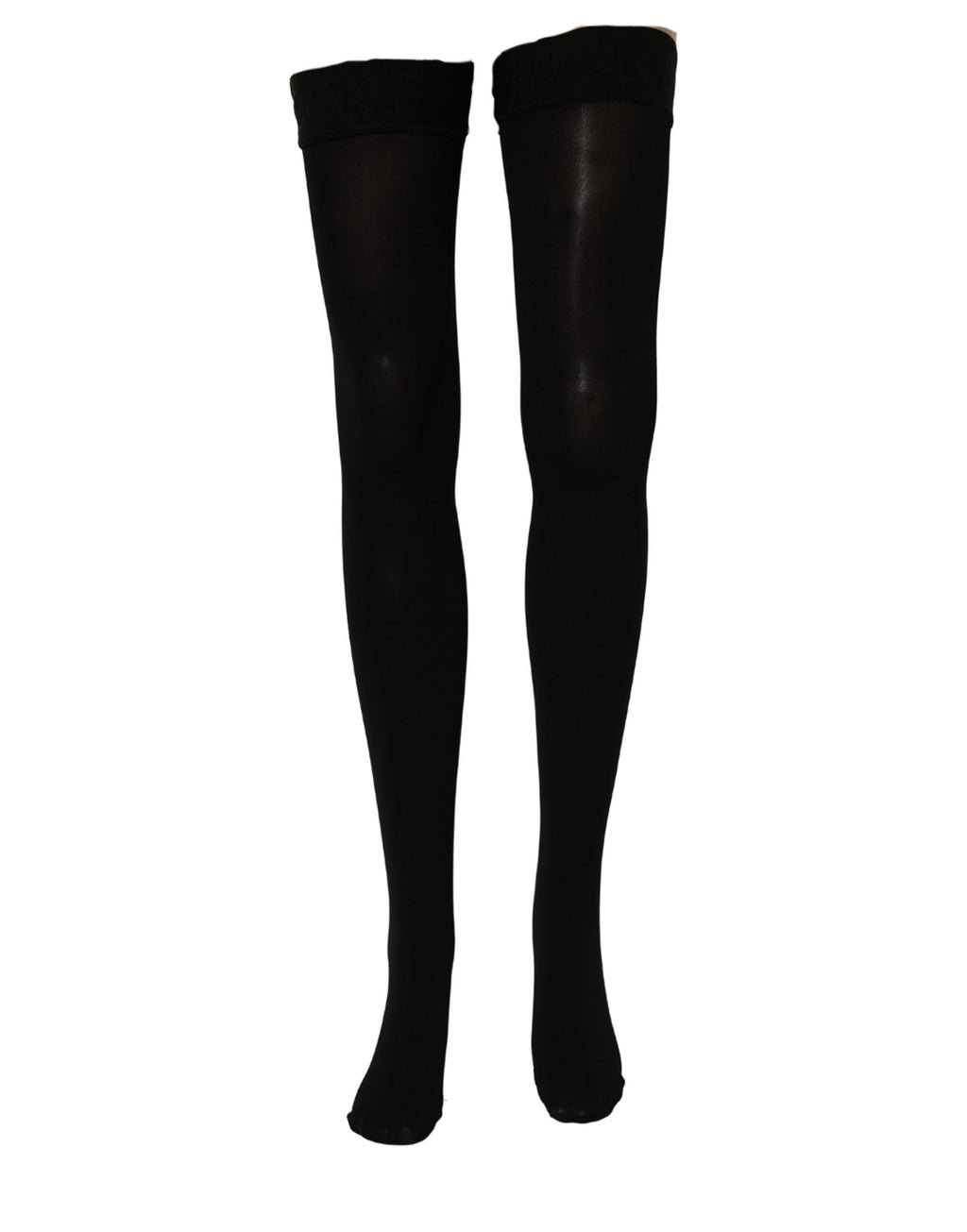 Black 100% Nylon Thigh High Stockings Socks