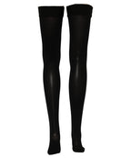 Black 100% Nylon Thigh High Stockings Socks