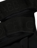 Black 100% Nylon Thigh High Stockings Socks