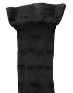 Black Sheer Logo Monogram Tights Stockings Socks