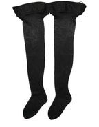 Black Nylon Logo Calf Long Women Accessory Socks