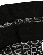 Black Sheer Logo Monogram High Stockings Socks