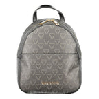 Black Polyurethane Women's Backpack